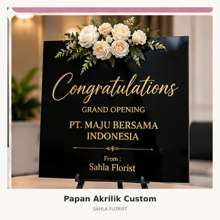 Papan Bunga Akrilik Waropen